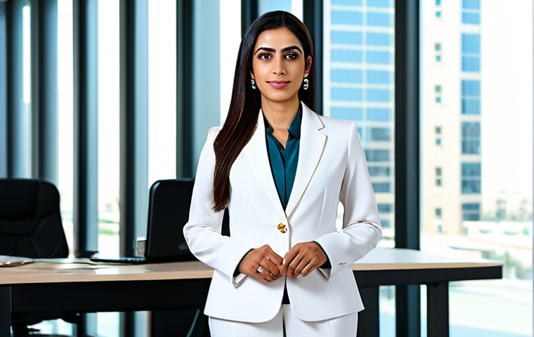 Modern Arabian Businesswoman**

"A professional Arabian businesswoman in a modest, stylish business suit, standing confidently in a modern office in Dubai, United Arab Emirates, fully clothed, appropriate attire, safe for work, perfect anatomy, natural proportions, professional photography, high quality, bright lighting, family-friendly."

**