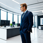 **

"Modern office building with smart energy management systems, showing sensors and automated controls. Professional setting, fully clothed individuals in business attire observing data. Bright, clean, showcasing efficiency. Safe for work, appropriate content, perfect anatomy, natural proportions, professional."

**