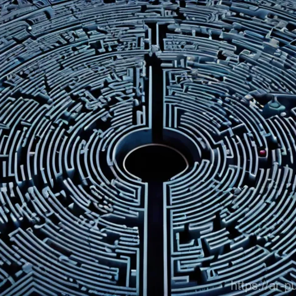 공공관리사 시험 대비 과정 중 자주 하는 실수 - Image Prompt 1: The Labyrinth of Information**