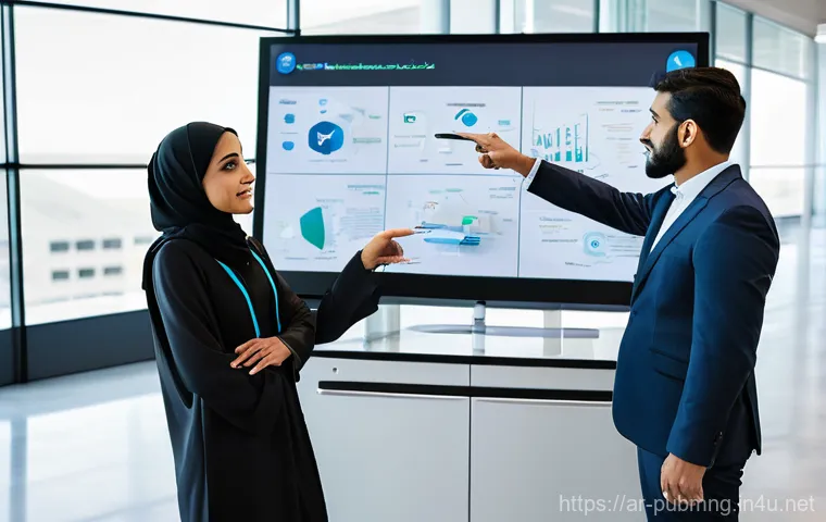 공공관리사 관련 업무와 직무의 차이 - **Prompt:** A young, determined Arab government employee, professionally dressed in a modest suit wi...