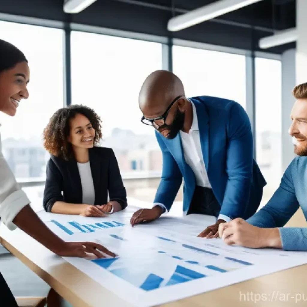 공공관리사 직무와 공공정책의 연관성 - **Prompt:** A diverse group of public administration professionals, dressed in smart casual attire, ...