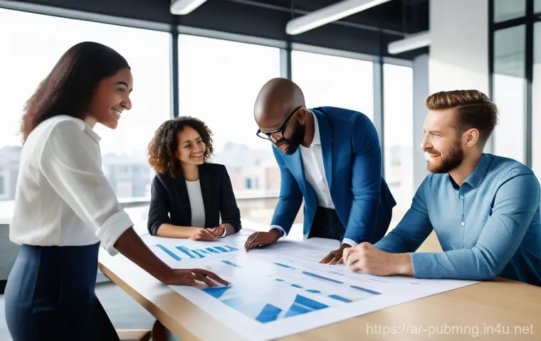 공공관리사 직무와 공공정책의 연관성 - **Prompt:** A diverse group of public administration professionals, dressed in smart casual attire, ...