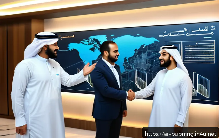 공공관리사와 관련된 최신 트렌드와 연구 주제 - A modern Arab government office scene showcasing digital transformation and transparency: diverse Ar...