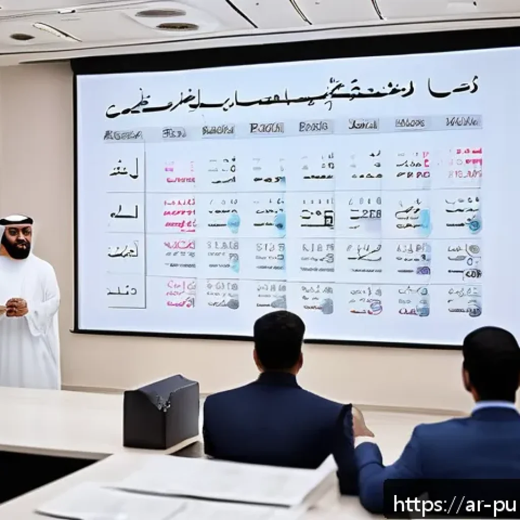 공공관리사 직무와 관련된 실무 교육 추천 - A modern office training room in Riyadh with diverse Arab professionals engaged in a strategic plann...