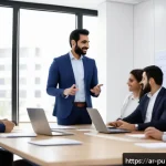공공관리사 시험 합격 후 필요한 절차 - A professional Middle Eastern office environment featuring an Arab man in his early 30s wearing busi...